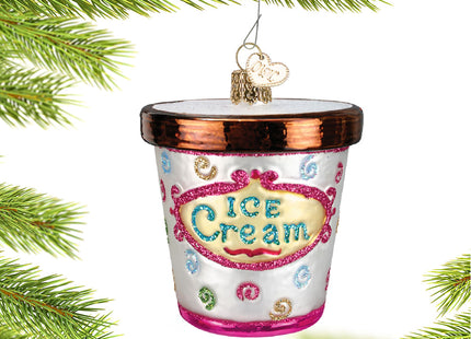 decorative personalized ice cream carton christmas ornament – Christmas ornament, holiday tree decoration or gift