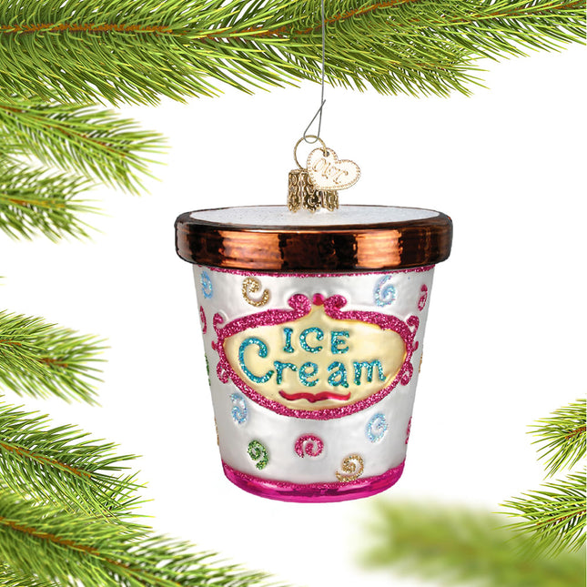 decorative personalized ice cream carton christmas ornament – Christmas ornament, holiday tree decoration or gift