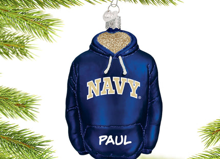 decorative personalized navy hoodie sweatshirt christmas ornament – Christmas ornament, holiday tree decoration or gift