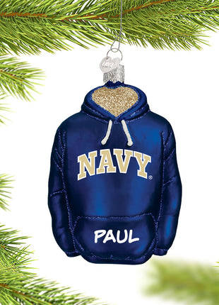Navy Hoodie Sweatshirt Ornament  by OLD WORLD CHRISTMAS Ornament