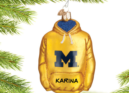 custom personalized university of michigan hoodie sweatshirt christmas ornament – Christmas ornament, holiday tree decoration