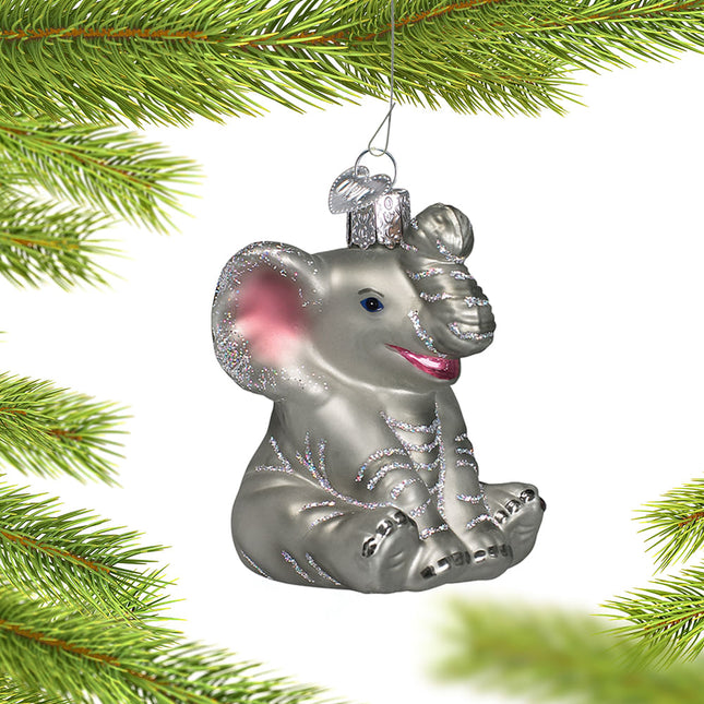 holiday personalized little elephant christmas ornament – Christmas ornament, holiday tree decoration or gift