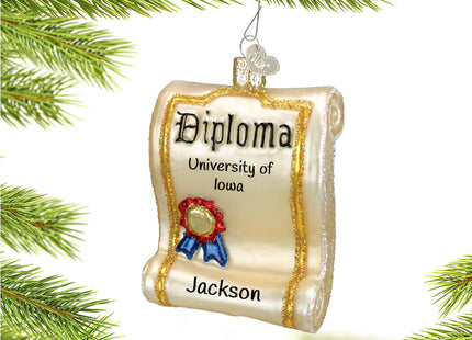 engraved personalized diploma christmas ornament – Christmas ornament, holiday tree decoration or gift