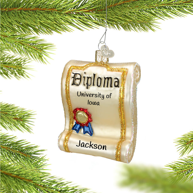 engraved personalized diploma christmas ornament – Christmas ornament, holiday tree decoration or gift