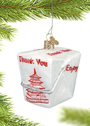 Chinese Food Takeout Container Ornament  by OLD WORLD CHRISTMAS Ornament