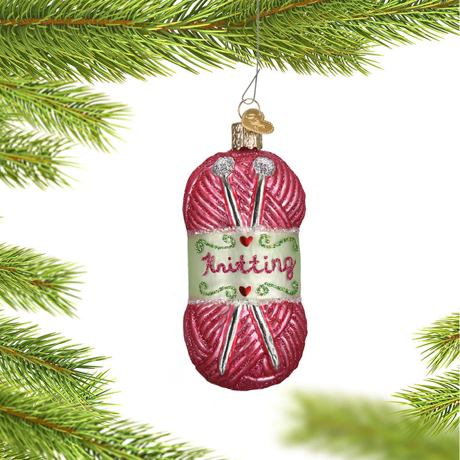 holiday personalized knitting yarn christmas ornament – Christmas ornament, holiday tree decoration or gift