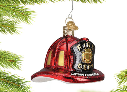 decorative personalized fireman's helmet christmas ornament – Christmas ornament, holiday tree decoration or gift