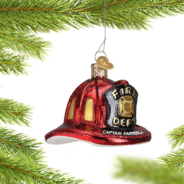 decorative personalized fireman's helmet christmas ornament – Christmas ornament, holiday tree decoration or gift