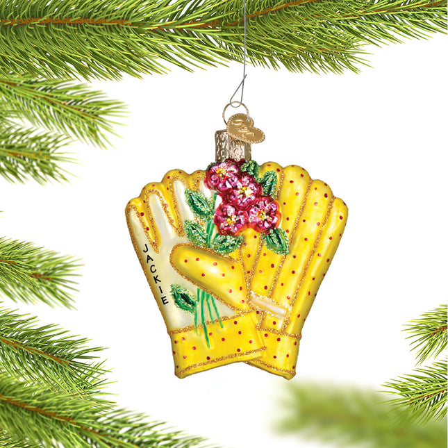 engraved personalized gardening gloves christmas ornament – Christmas ornament, holiday tree decoration or gift