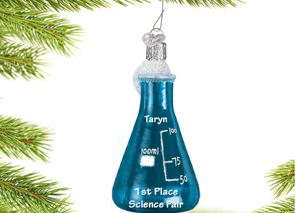 holiday personalized science beaker christmas ornament – Christmas ornament, holiday tree decoration or gift