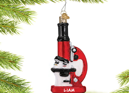 decorative personalized microscope christmas ornament – Christmas ornament, holiday tree decoration or gift