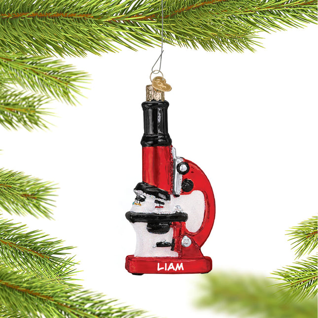 decorative personalized microscope christmas ornament – Christmas ornament, holiday tree decoration or gift