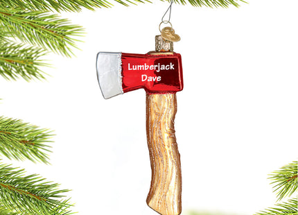 engraved personalized axe christmas ornament – Christmas ornament, holiday tree decoration or gift