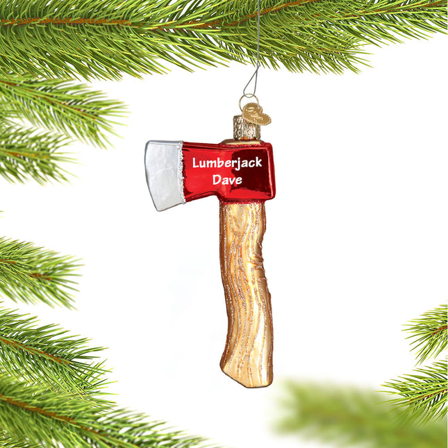 engraved personalized axe christmas ornament – Christmas ornament, holiday tree decoration or gift