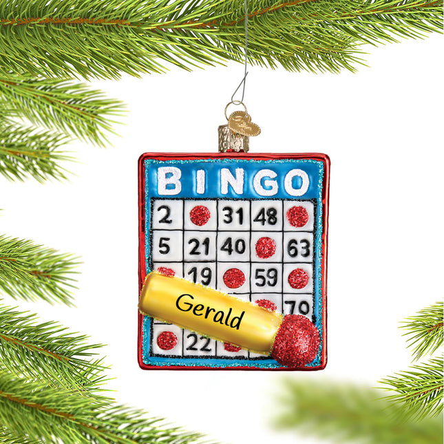 decorative personalized bingo card with marker christmas ornament – Christmas ornament, holiday tree decoration or gift