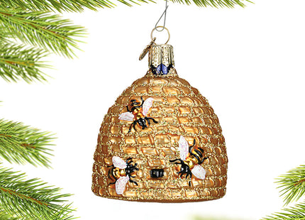 custom bee skep christmas ornament – Christmas ornament, holiday tree decoration or gift