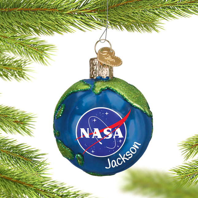 holiday personalize nasa earth christmas ornament – Christmas ornament, holiday tree decoration or gift