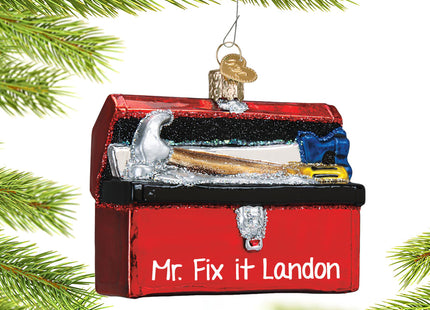 keepsake personalized toolbox christmas ornament – Christmas ornament, holiday tree decoration or gift