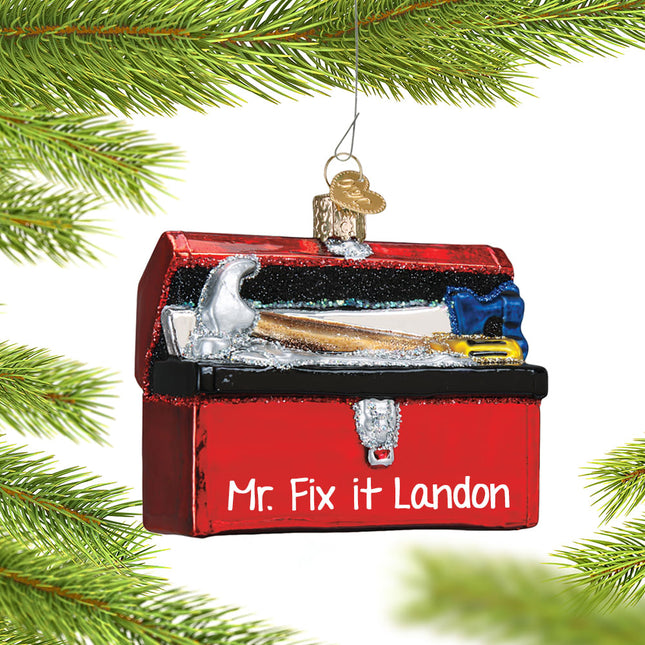 keepsake personalized toolbox christmas ornament – Christmas ornament, holiday tree decoration or gift