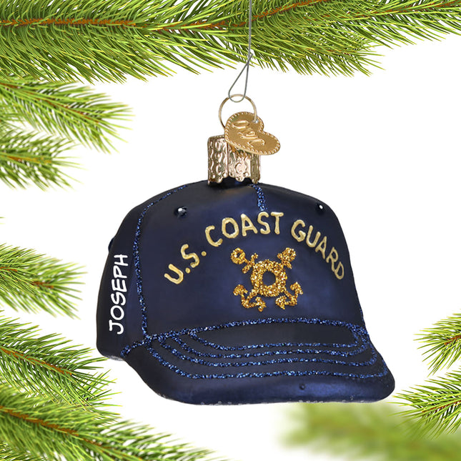 keepsake personalized coast guard cap christmas ornament – Christmas ornament, holiday tree decoration or gift