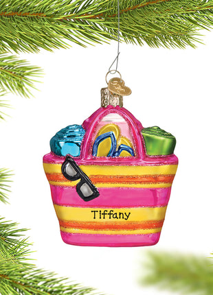 Beach Bag Ornament  by OLD WORLD CHRISTMAS Ornament