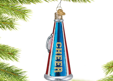 engraved personalized cheer megaphone christmas ornament – Christmas ornament, holiday tree decoration or gift