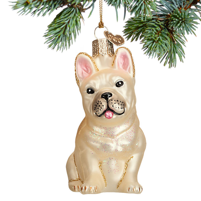 holiday french bulldog christmas ornament – Christmas ornament, holiday tree decoration or gift