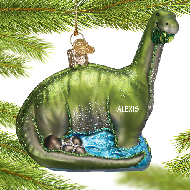 decorative personalized brontosaurus christmas ornament – Christmas ornament, holiday tree decoration or gift