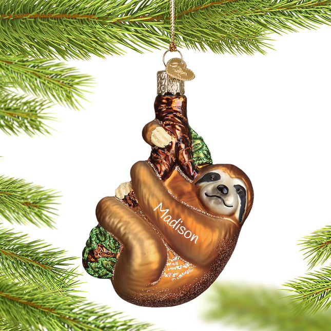 keepsake personalized sloth christmas ornament – Christmas ornament, holiday tree decoration or gift