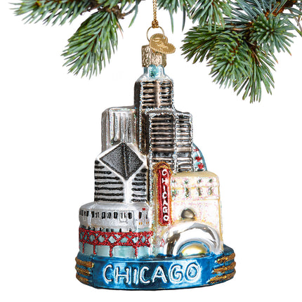 custom chicago christmas ornament – Christmas ornament, holiday tree decoration or gift