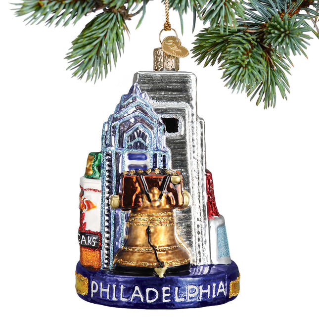 engraved philadelphia christmas ornament – Christmas ornament, holiday tree decoration or gift