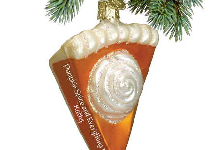 holiday personalized piece of pumpkin pie christmas ornament – Christmas ornament, holiday tree decoration or gift