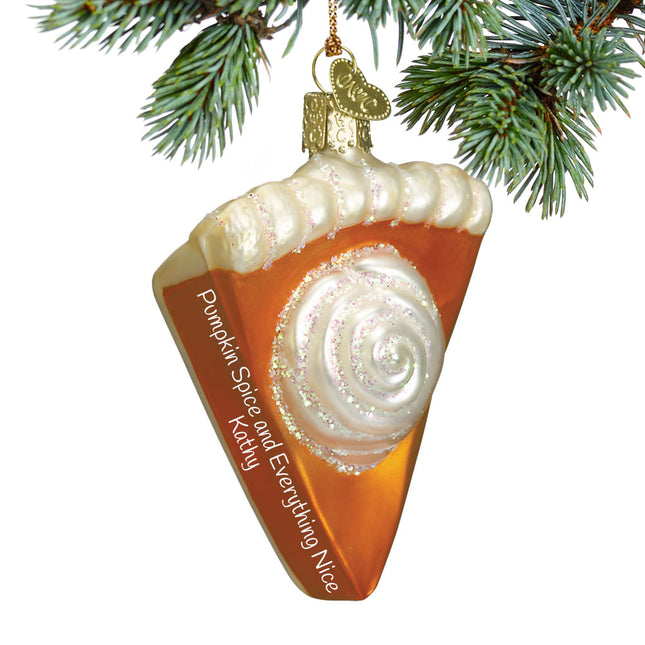 holiday personalized piece of pumpkin pie christmas ornament – Christmas ornament, holiday tree decoration or gift