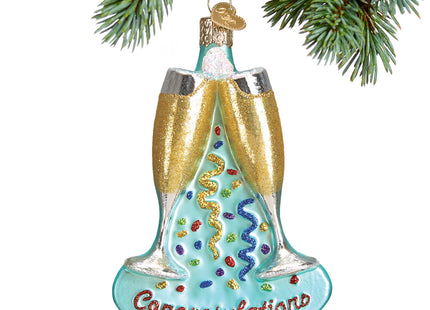 custom champagne toast christmas ornament – Christmas ornament, holiday tree decoration or gift