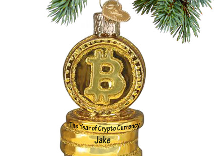 keepsake personalized bitcoin christmas ornament – Christmas ornament, holiday tree decoration or gift