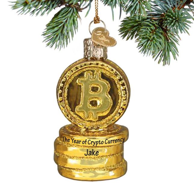 keepsake personalized bitcoin christmas ornament – Christmas ornament, holiday tree decoration or gift