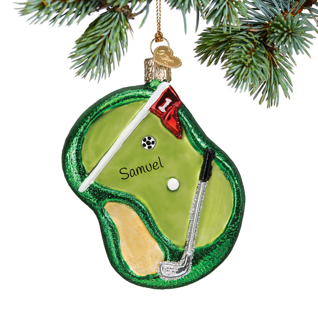 personalized personalized putting green christmas ornament – Christmas ornament, holiday tree decoration or gift