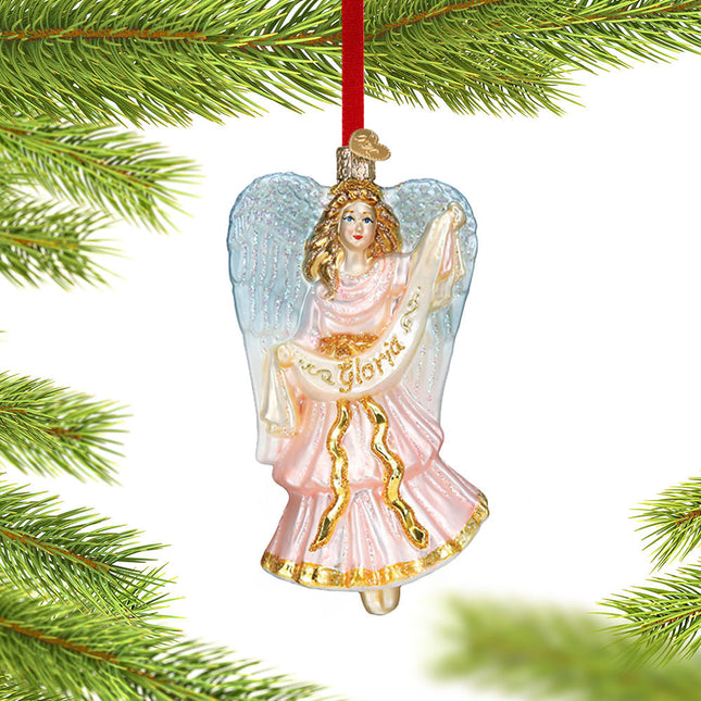 Nativity Angel Christmas Glass Ornament