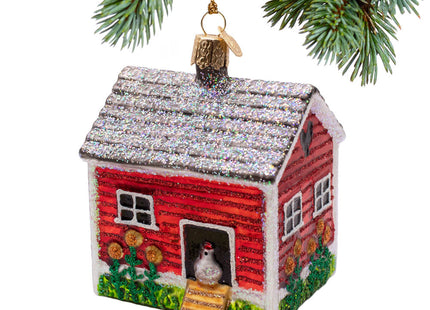 holiday chicken-coop christmas ornament – Christmas ornament, holiday tree decoration or gift