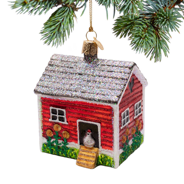 holiday chicken-coop christmas ornament – Christmas ornament, holiday tree decoration or gift