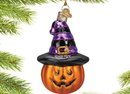 custom personalized witch pumpkin christmas ornament – Christmas ornament, holiday tree decoration or gift