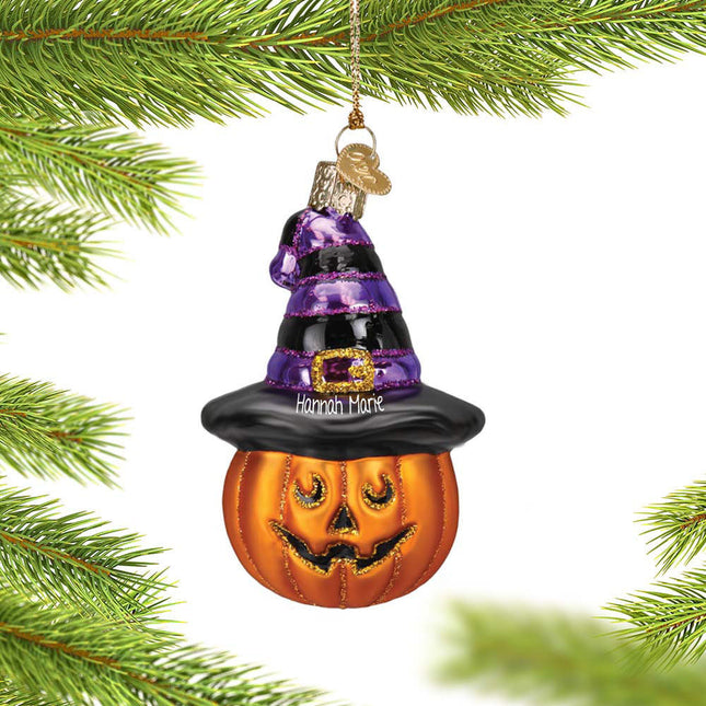 custom personalized witch pumpkin christmas ornament – Christmas ornament, holiday tree decoration or gift