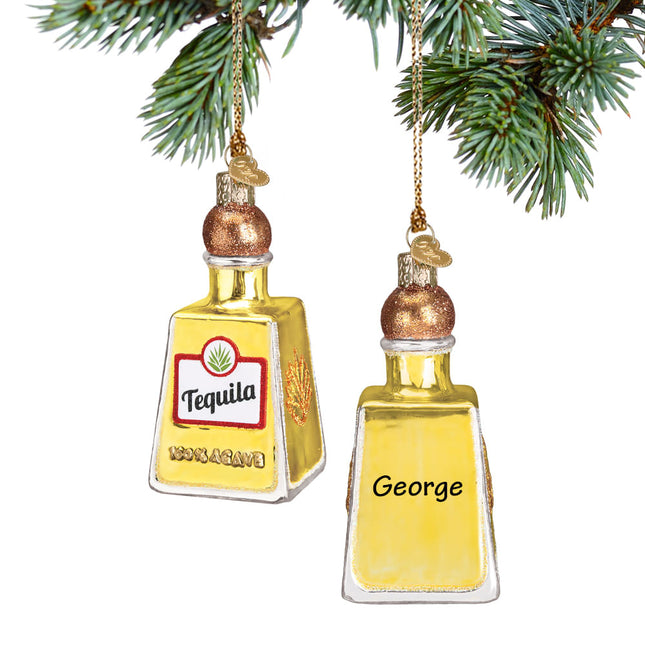 decorative personalized tequila bottle christmas ornament – Christmas ornament, holiday tree decoration or gift