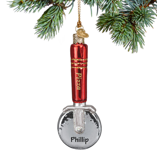 decorative personalized pizza cutter christmas ornament – Christmas ornament, holiday tree decoration or gift