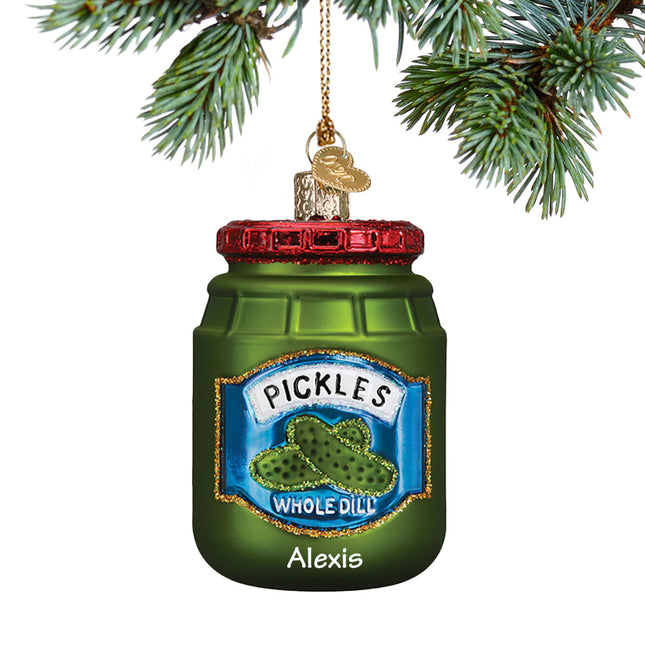 custom personalized jar of pickles christmas ornament – Christmas ornament, holiday tree decoration or gift