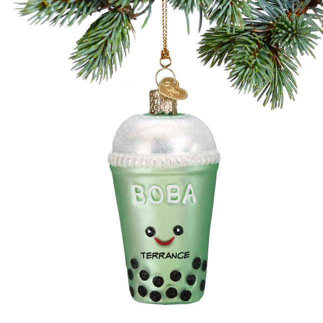 decorative personalized boba tea christmas ornament – Christmas ornament, holiday tree decoration or gift