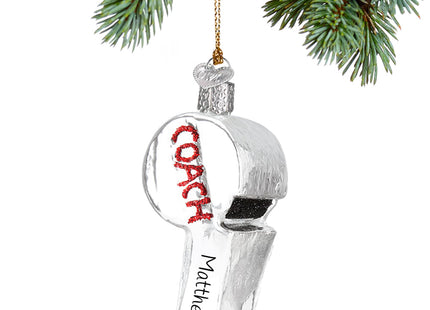 decorative personalized coachs whistle christmas ornament – Christmas ornament, holiday tree decoration or gift