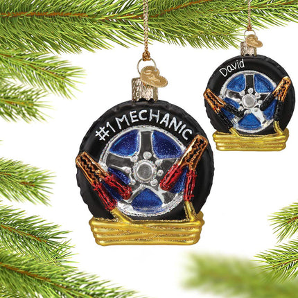 holiday personalized auto mechanic christmas ornament – Christmas ornament, holiday tree decoration or gift