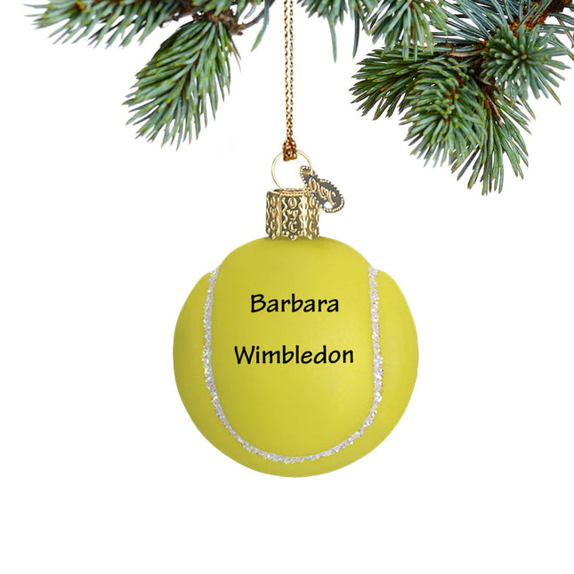 Glass Tennis Ball Ornament