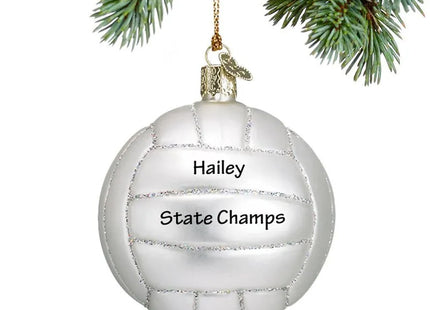engraved personalized glass volleyball christmas ornament – Christmas ornament, holiday tree decoration or gift